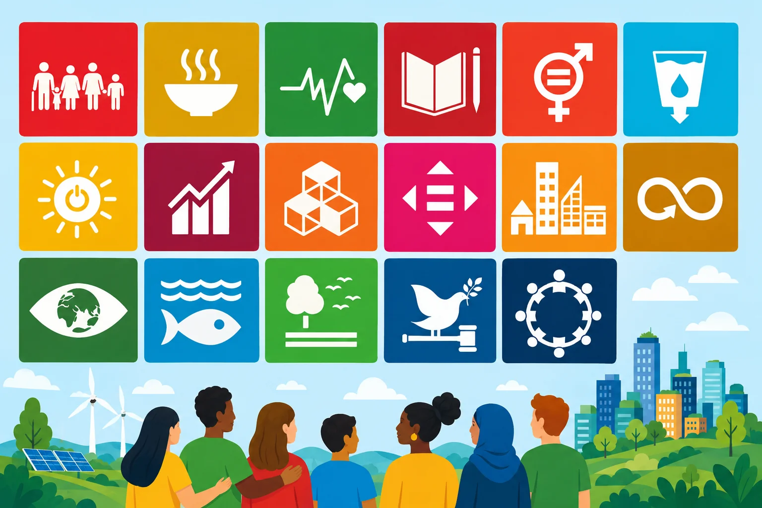 Illustration des objectifs de développement durable adoptés par les Nations unies