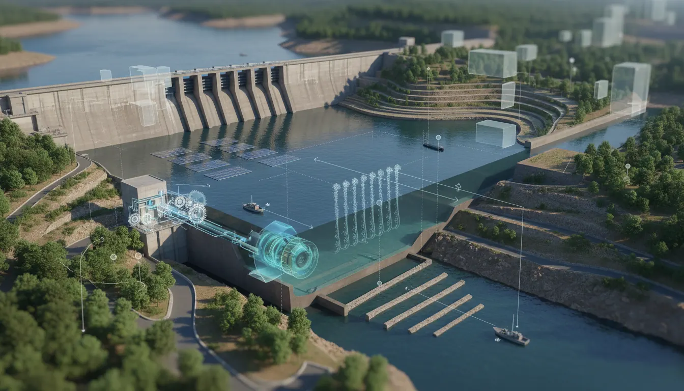Schéma illustrant les stratégies de réduction des émissions dans les barrages