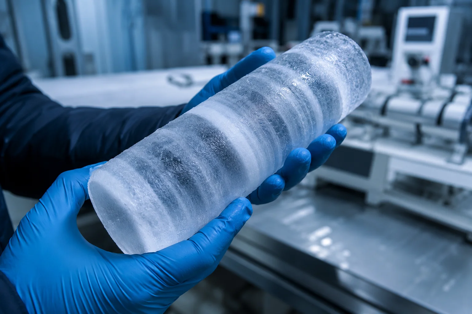 Analyse de carottes de glace pour reconstituer les données climatiques anciennes